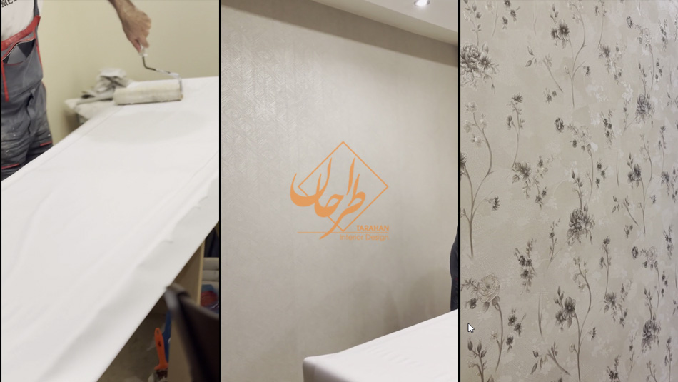 نمونه کار اجرای کاغذ دیواری در رشت