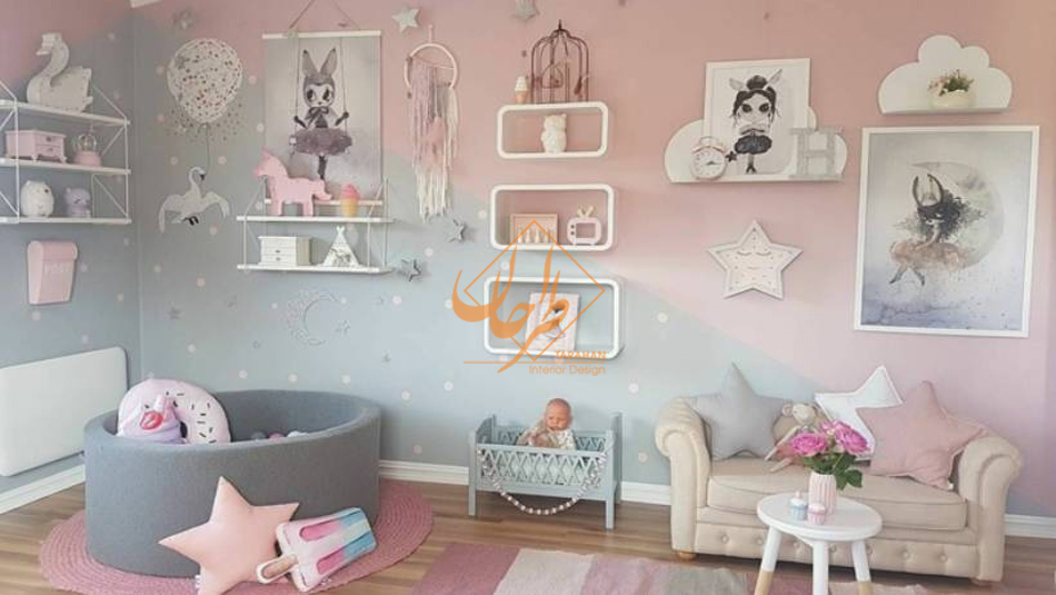 چه رنگی واسه دیوار کودک دختر بهتر هست؟