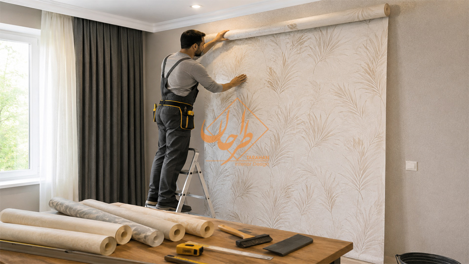 کاغذ دیواری چجوری نصب میشه؟ راهنمای نصب اصولی