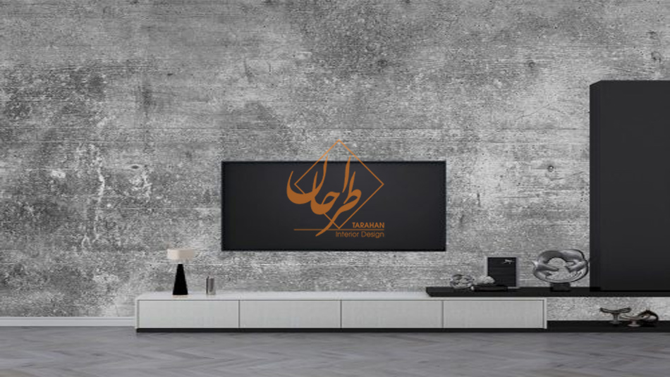کاغذ دیواری طرح بتن | 10 مدل کاغذ دیواری ساده و شیک برای پذیرایی با عکس