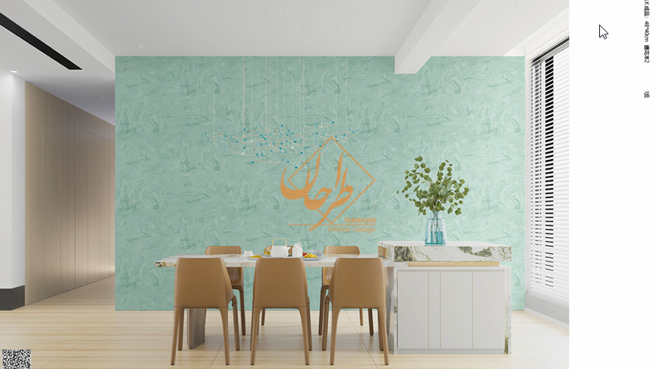 کاغذ دیواری سبز مرمری